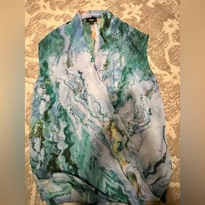 Tie dye cross front blouse